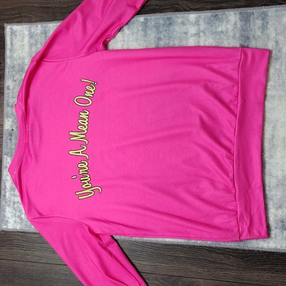 NWOT The Grinch "Your A Mean One!" Womens Sweater Bright Pink Medium - Picture 7 of 7
